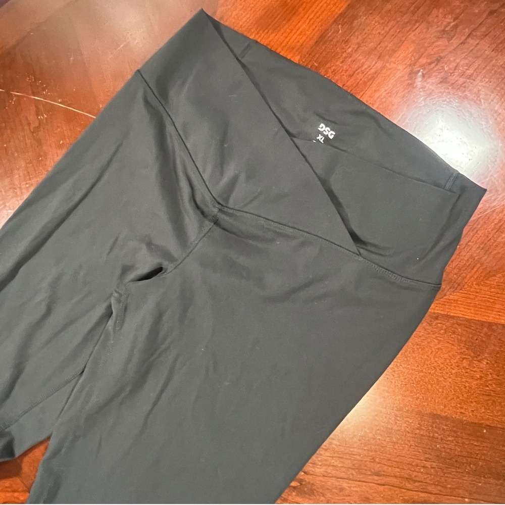DSG Womens High Waisted Crossover Flare Leggings Black XL DAW22315B EUC